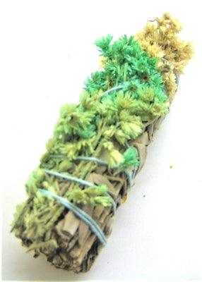 Natural, Green Mullein & White Sage Smudge Stick (4 in.) | Smudge Sticks | Wiccan Center