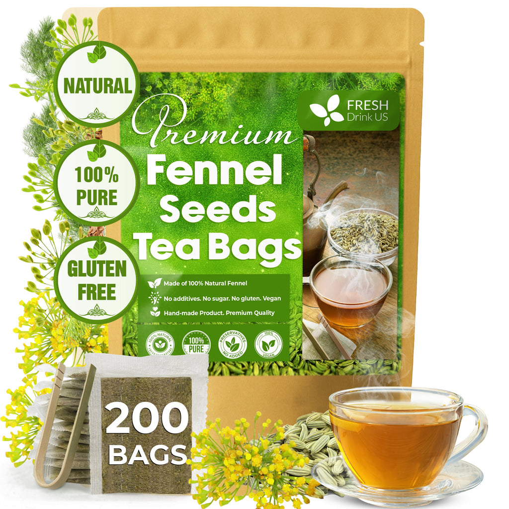 Premium Fennel Tea Bags, 100% Natural & Pure from Fennel Seeds. Fennel Seed Herbal Tea. Fennel Seed Tea. Made with Natural Material Tea Bags. No Sugar, No Caffeine, No Gluten, Vegan. | Tea | Wiccan Center