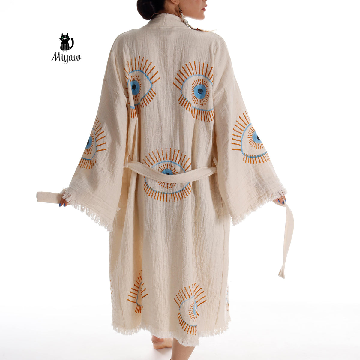 Evil Eye Inspired Blue Caftan - Wholesale Boho Chic Essential