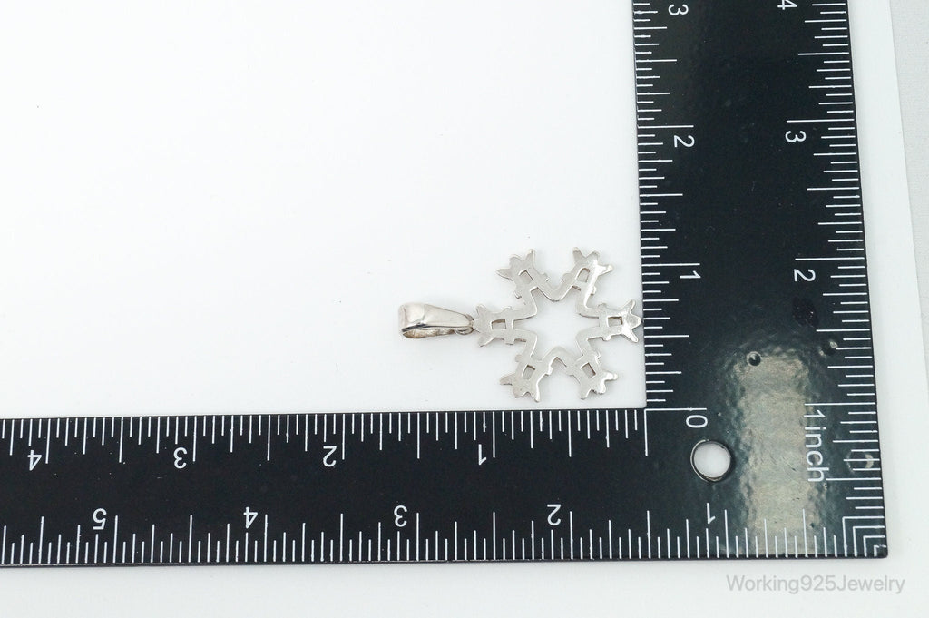 Large Vintage Mexico Snowflake Sterling Silver Pendant | Jewelry > Necklaces > Pendants | Wiccan Center