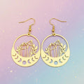 Golden Moon Phases & Crystals Earrings