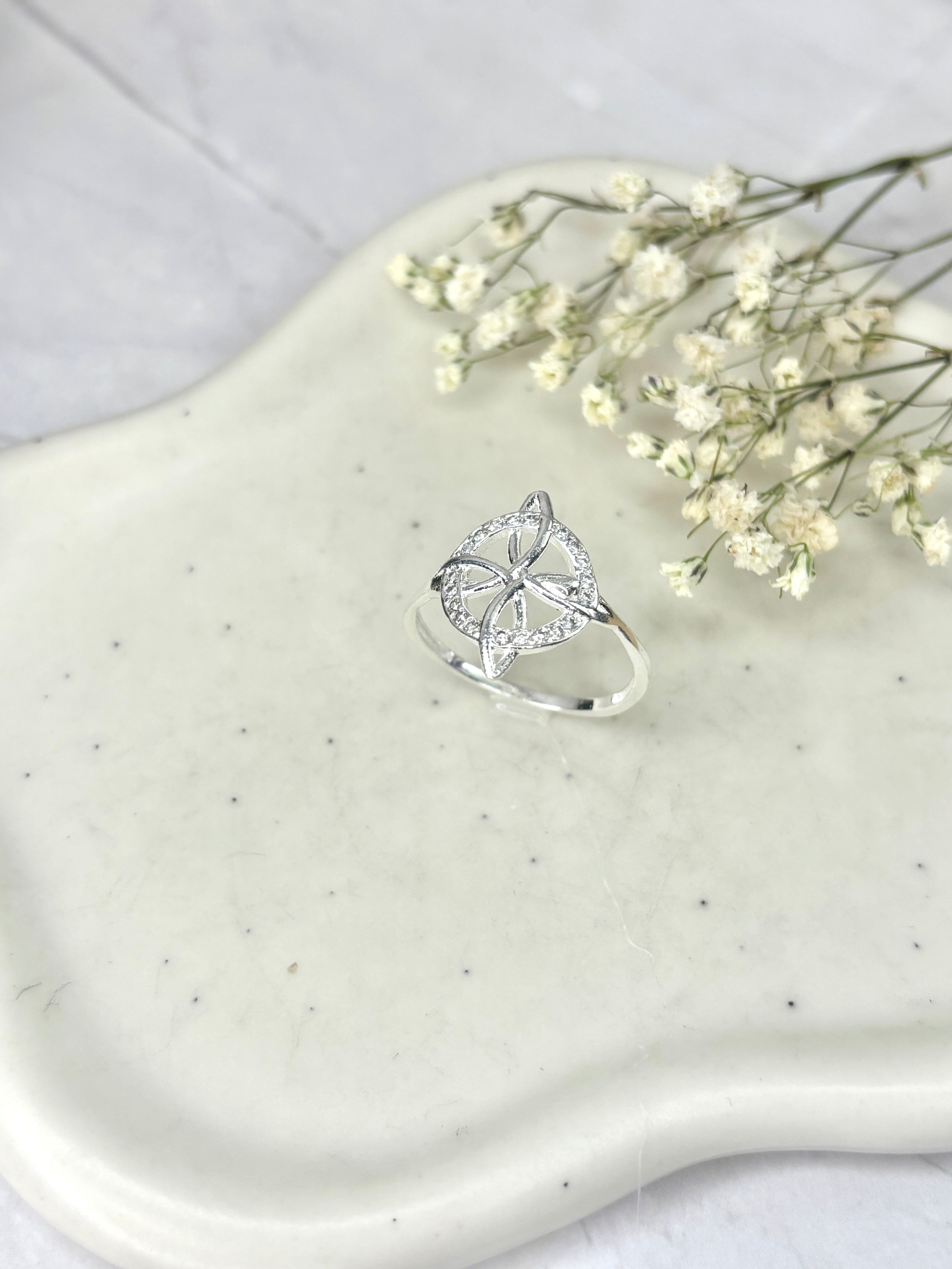 Sterling Silver 925 Witch Knot Protection Ring | Anillo Nudo de Bruja Protección Plata 925