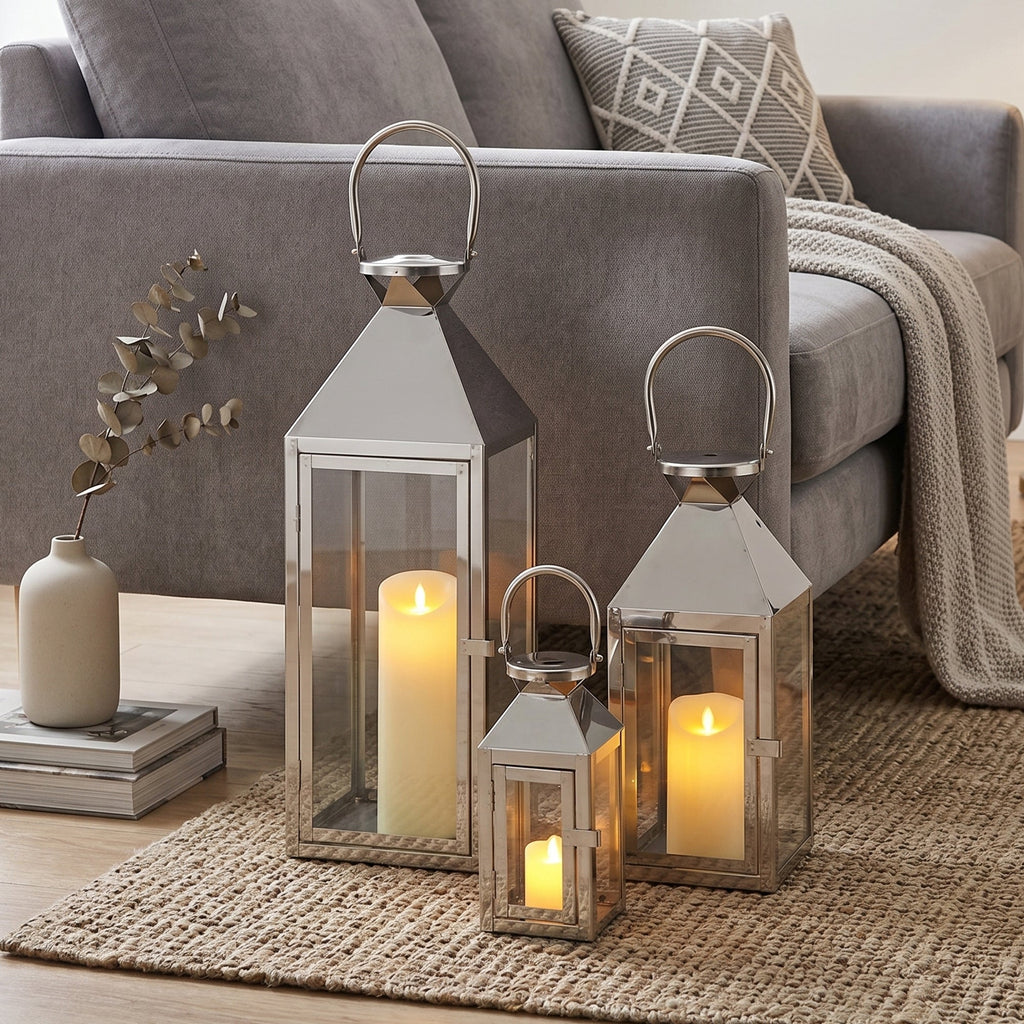 26"&19"& 13" High Elegant Candle Lantern Metal Lanterns for Versatile Indoor & Outdoor | Decorative Candle Lantern | Wiccan Center
