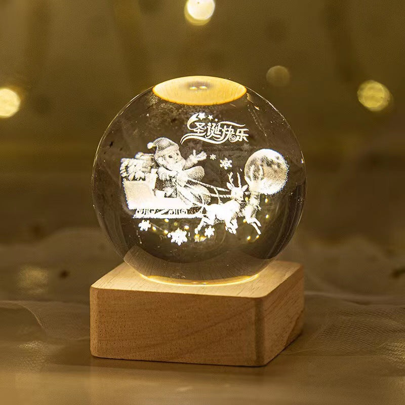 Luminous Starry Sky And Planets Moon Moon Crystal Ball Small Night Lamp Projection Ambience Light Creative Gift New Strange Gift | 0 | Wiccan Center