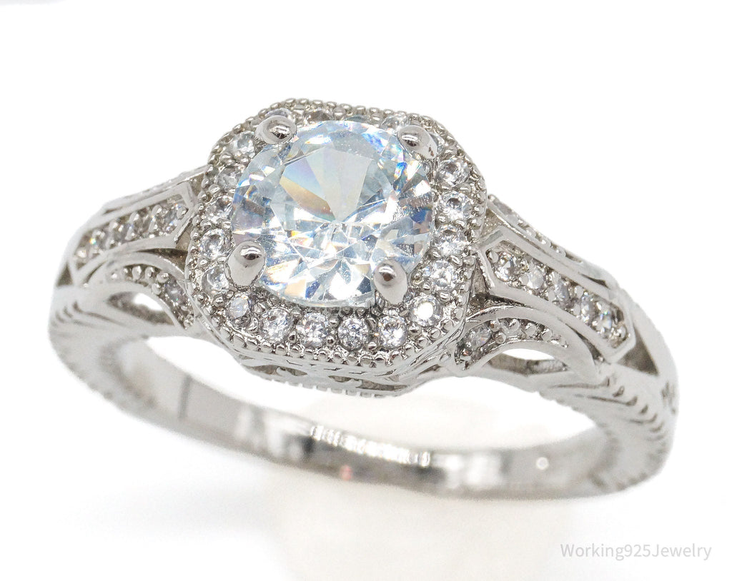 Vintage Cubic Zirconia Sterling Silver Ring - Size 8.75 | Jewelry > Rings | Wiccan Center