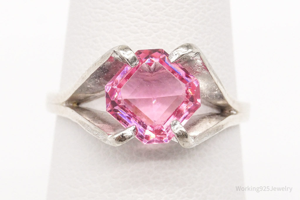 Vintage Designer Espo Pink Cubic Zirconia Sterling Silver Ring - Size 5 | Jewelry > Rings | Wiccan Center
