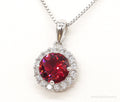 Red & White Cubic Zirconia Sterling Silver Necklace | Jewelry > Necklaces > Pendants | Wiccan Center