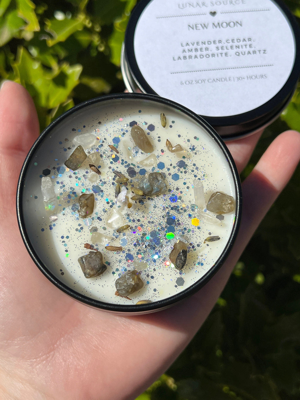 New Moon Magick Ritual Candle | Witchcraft Altar Spell Lunar Cycle Magic Gift Scented Intention Soy Herbal Candle | Deity Hekate Devotional | | Wiccan Center