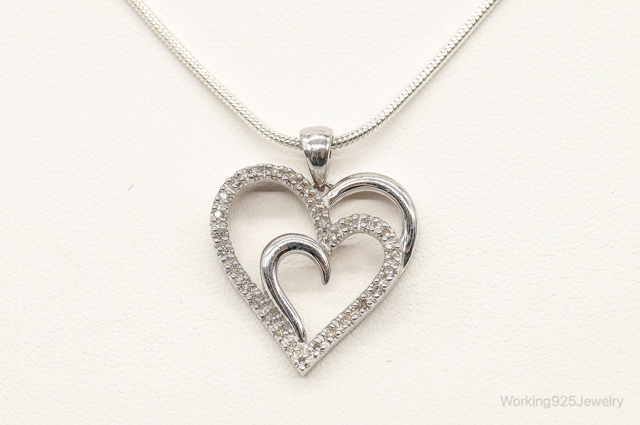 Vintage Designer SUN Diamond Heart Sterling Silver Necklace | Jewelry > Necklaces > Pendants | Wiccan Center