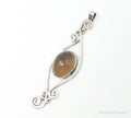 Large Vintage Brown Gemstone Sterling Silver Necklace Pendant | Jewelry > Necklaces > Pendants | Wiccan Center