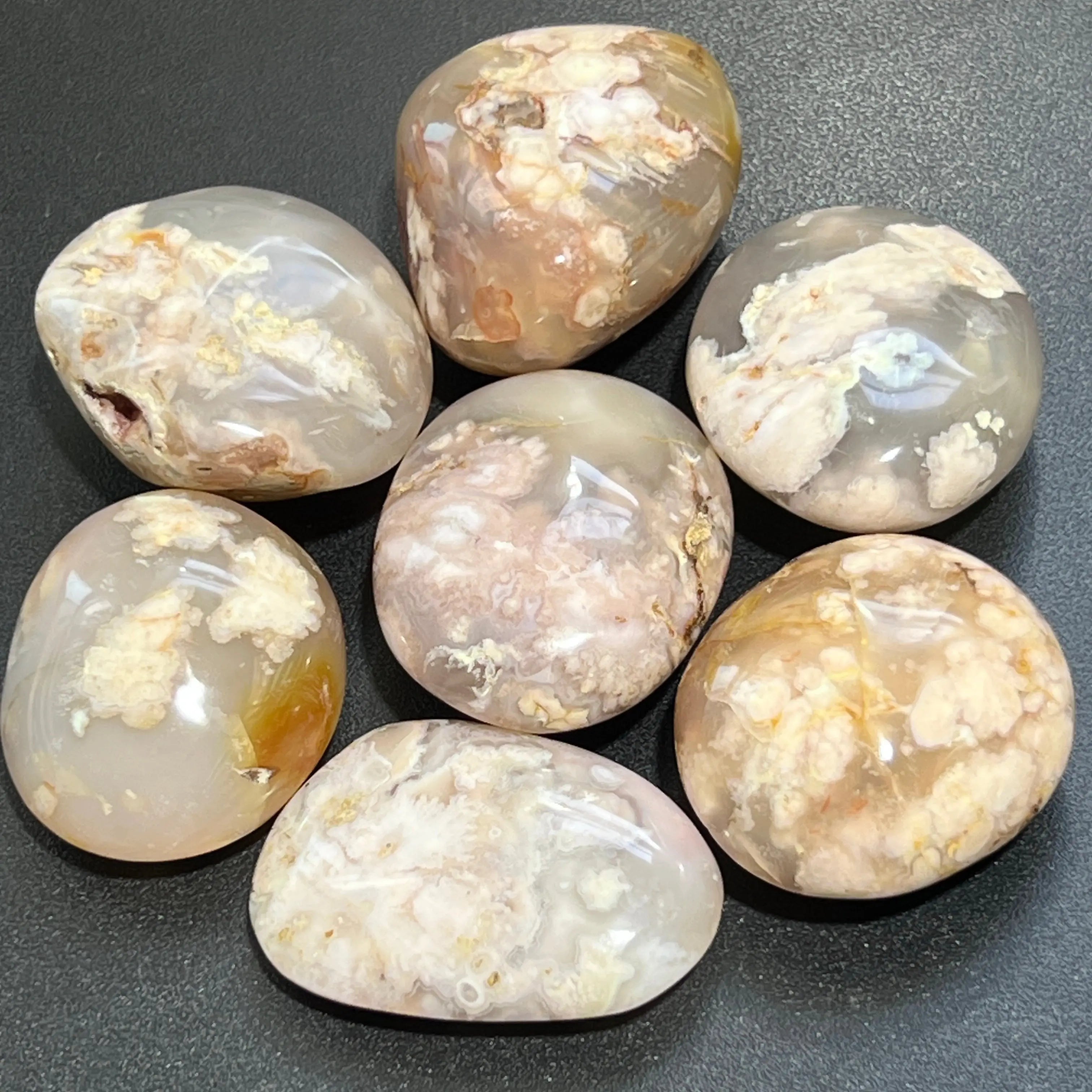 Flower Agate Crystal Palm Stone Carving | Home & Living > Spirituality & Religion > Prayer Beads & Charms > Metaphysical Crystals | Wiccan Center
