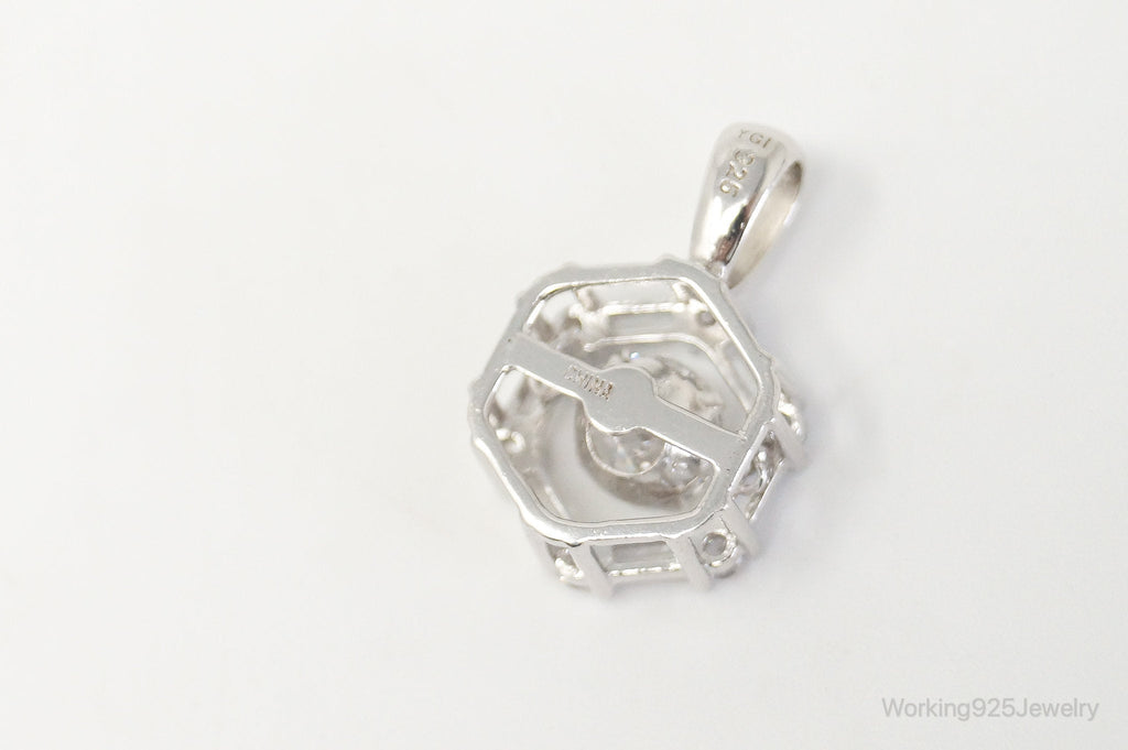 Vintage Art Deco Cubic Zirconia Sterling Silver Necklace Pendant | Jewelry > Necklaces > Pendants | Wiccan Center