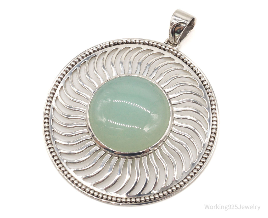 Large India Designer Doug Paulus Chalcedony Sterling Silver Pendant | Jewelry > Necklaces > Pendants | Wiccan Center