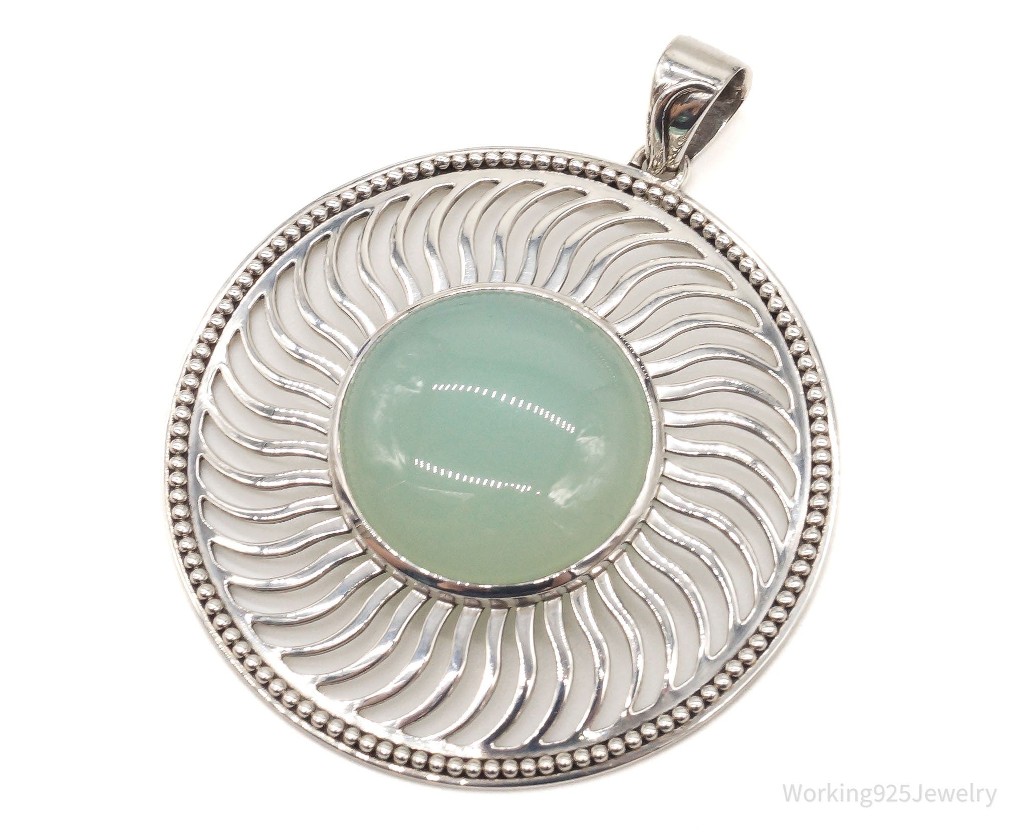 Large India Designer Doug Paulus Chalcedony Sterling Silver Pendant | Jewelry > Necklaces > Pendants | Wiccan Center