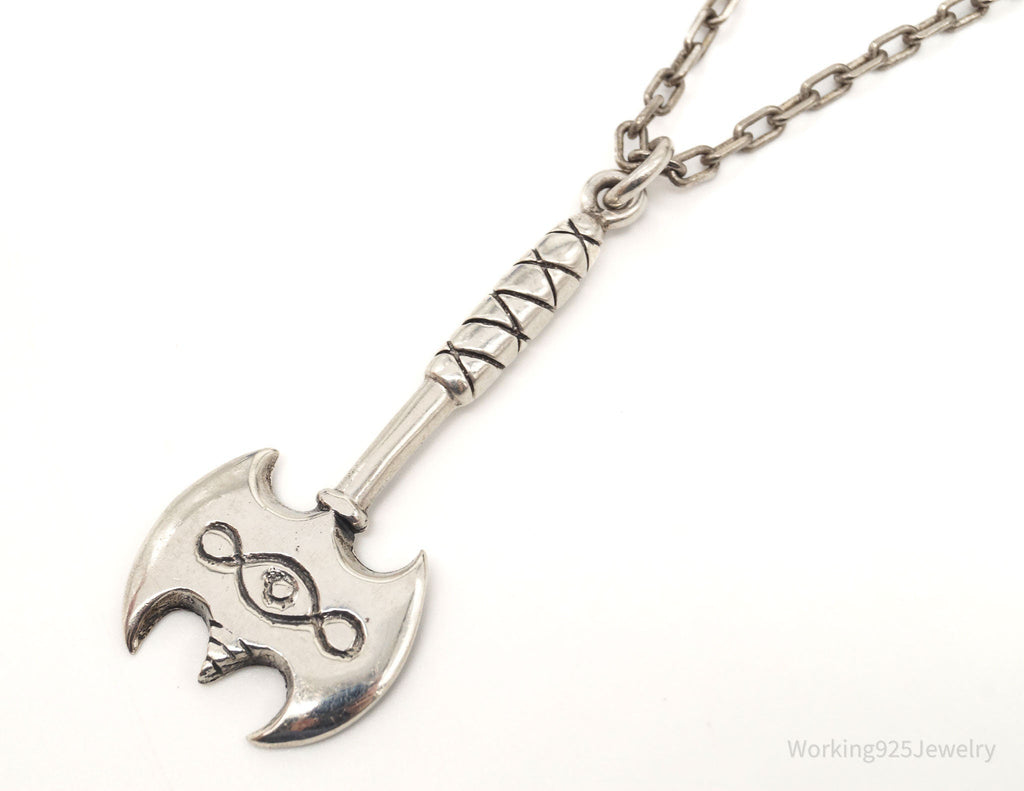 Vintage Large Battle Axe Sterling Silver Necklace | Jewelry > Necklaces > Pendants | Wiccan Center