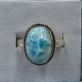 Sterling Silver Larimar Oval Ring - Size 8 - Deepest Calm | Rings | Wiccan Center