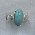 Sterling Silver Larimar Oval Ring - Size 8 - Caribbean Dreams | Rings | Wiccan Center