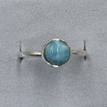 Sterling Silver Larimar Round Ring - Size 9 - Calming Breeze | Rings | Wiccan Center