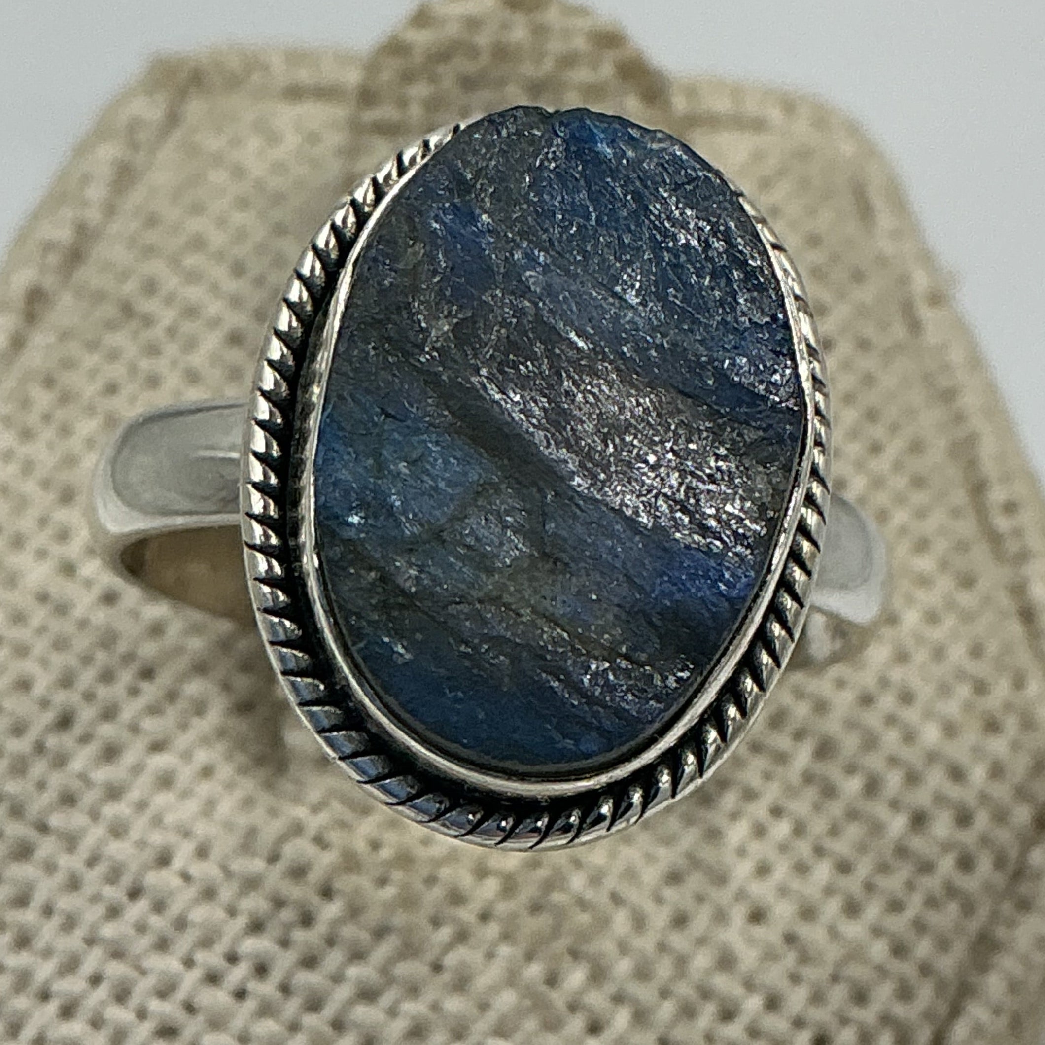 Sterling Silver Labradorite Rough Oval Ring - Size 9 - Magic and Protection | Rings | Wiccan Center