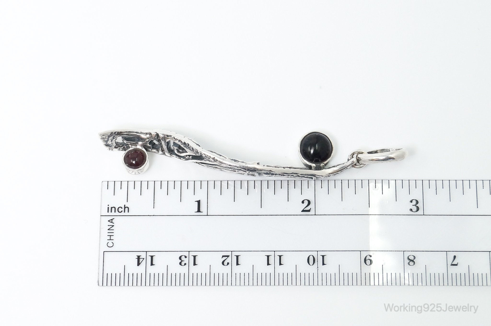 Unique Designer KARA Black Onyx Ruby Sterling Silver Necklace Pendant | Jewelry > Necklaces > Pendants | Wiccan Center