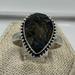 Sterling Silver Labradorite Rough Tear Drop Ring - Size 9 - Magic and Protection | Rings | Wiccan Center