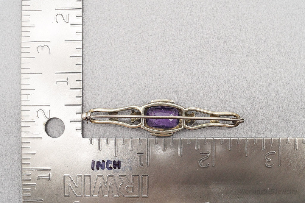 Antique Amethyst 835 Silver Pin Brooch | Jewelry > Brooches, Pins & Clips | Wiccan Center