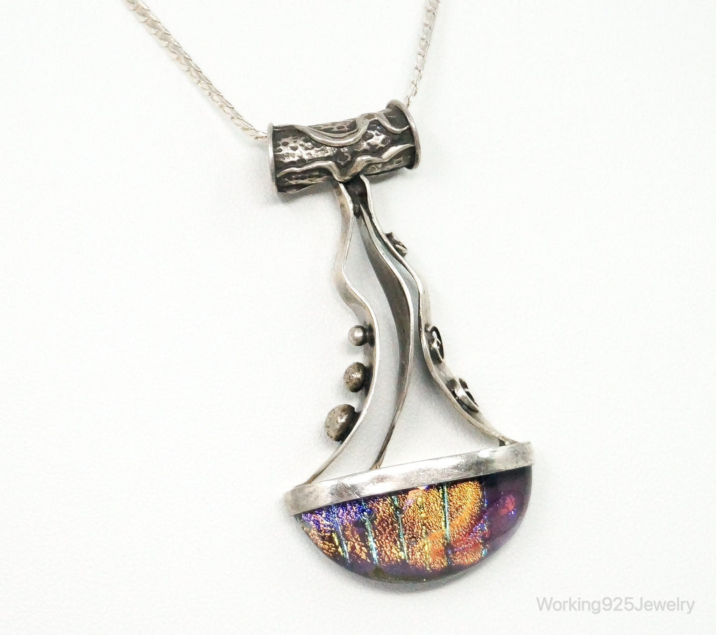 RARE Design Nancy E Foster Modernist Glass Sterling Silver Chain Necklace | Jewelry > Necklaces > Pendants | Wiccan Center
