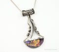 RARE Design Nancy E Foster Modernist Glass Sterling Silver Chain Necklace | Jewelry > Necklaces > Pendants | Wiccan Center