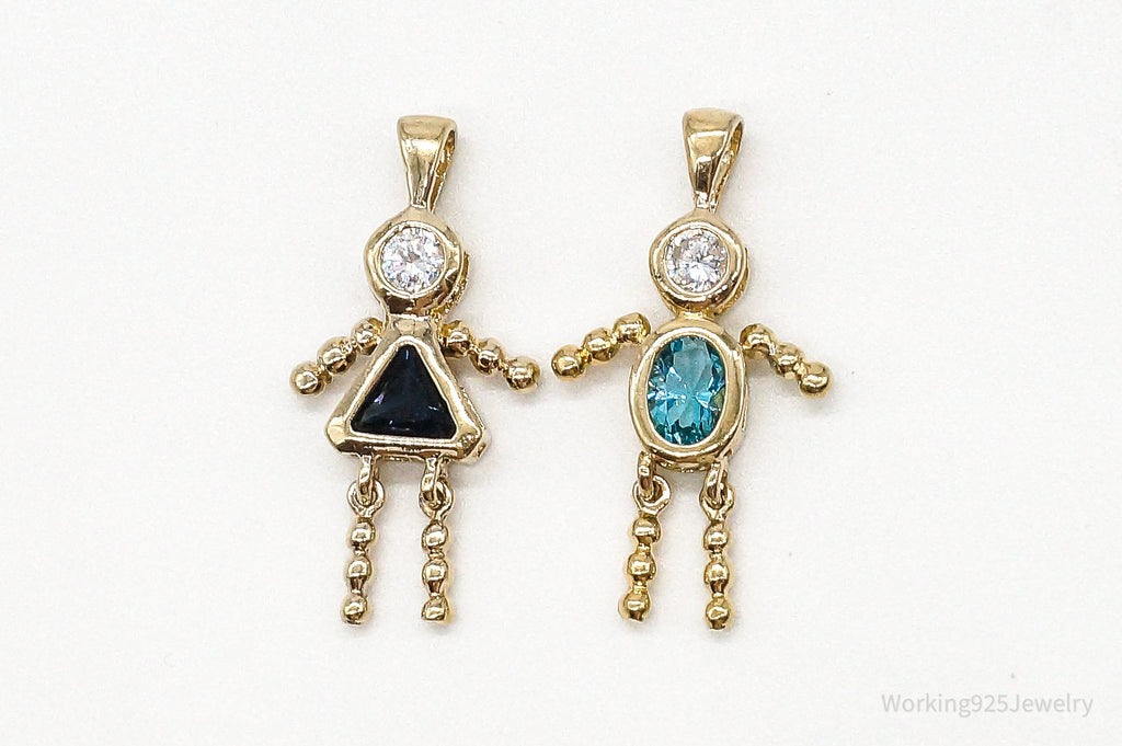 Gold Vermeil Cubic Zirconia Blue Topaz Sapphire Sterling Silver Pendants | Jewelry > Necklaces > Pendants | Wiccan Center
