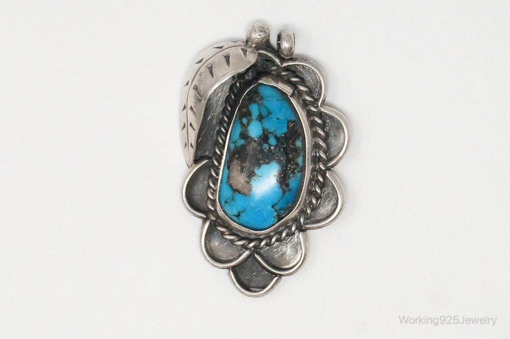 Large Vintage Native American Unsigned Turquoise Sterling Silver Pendant | Jewelry > Necklaces > Pendants | Wiccan Center