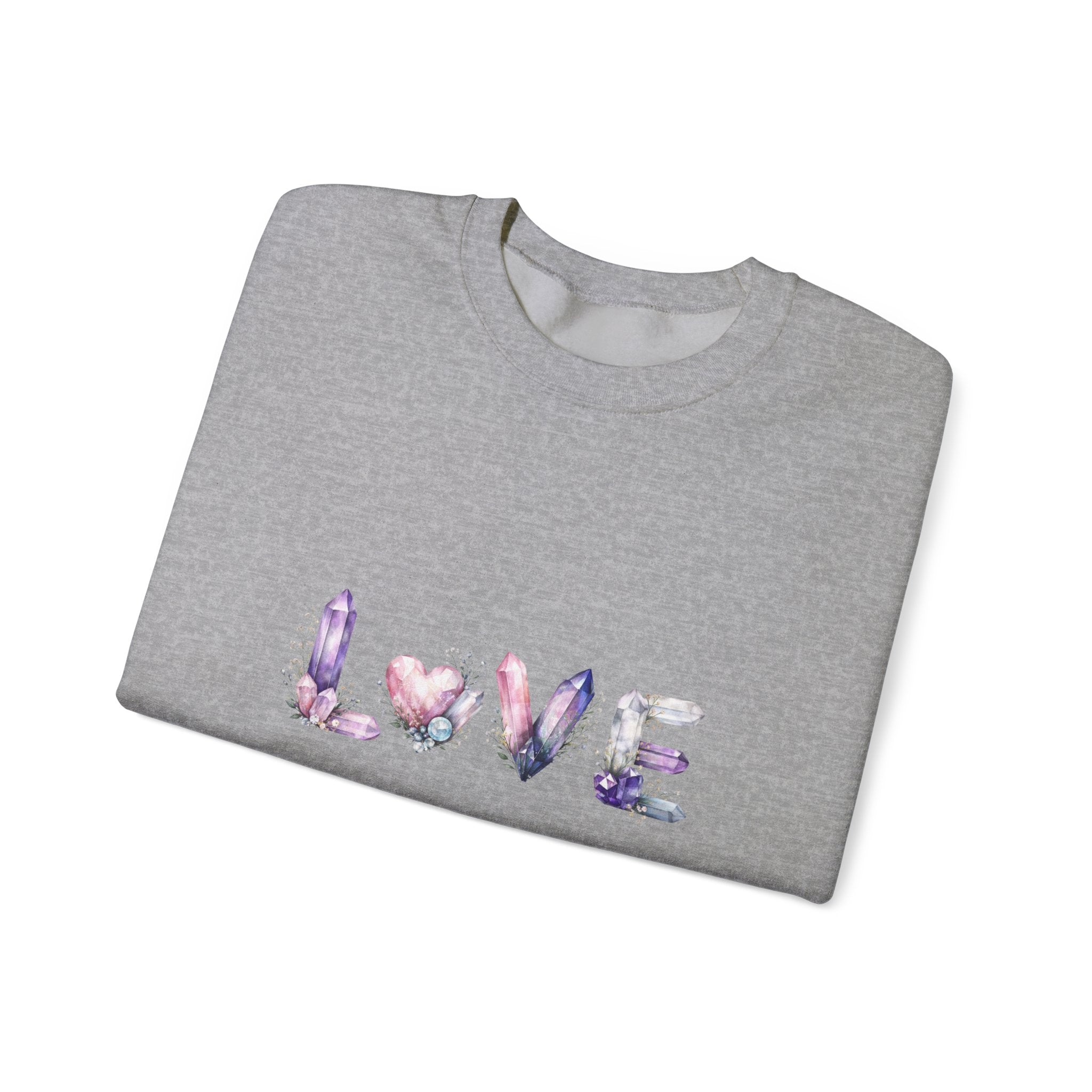 LOVE Crystal Letter Design | Sweatshirt | Wiccan Center