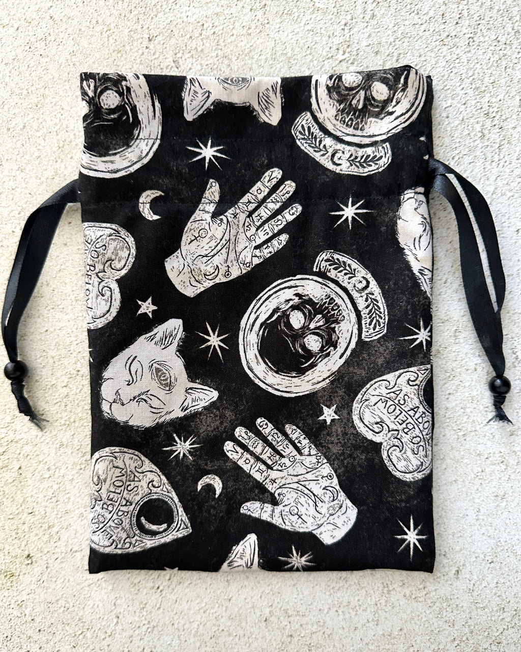 Witchy Tarot Card Bag, Ouija Drawstring Bag