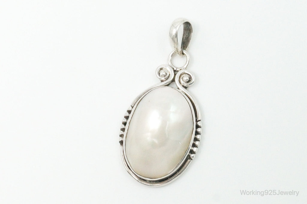Large Vintage Pearl Sterling Silver Pendant | Jewelry > Necklaces > Pendants | Wiccan Center