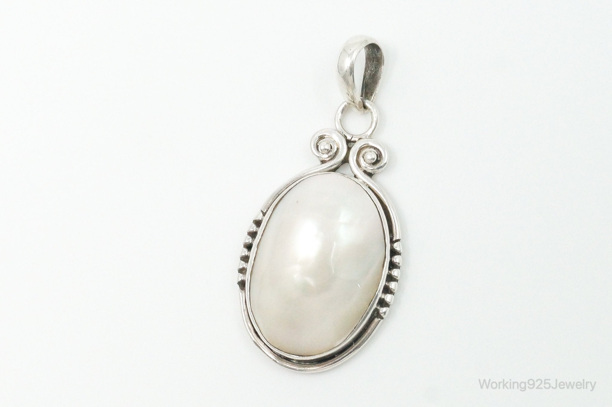 Large Vintage Pearl Sterling Silver Pendant | Jewelry > Necklaces > Pendants | Wiccan Center