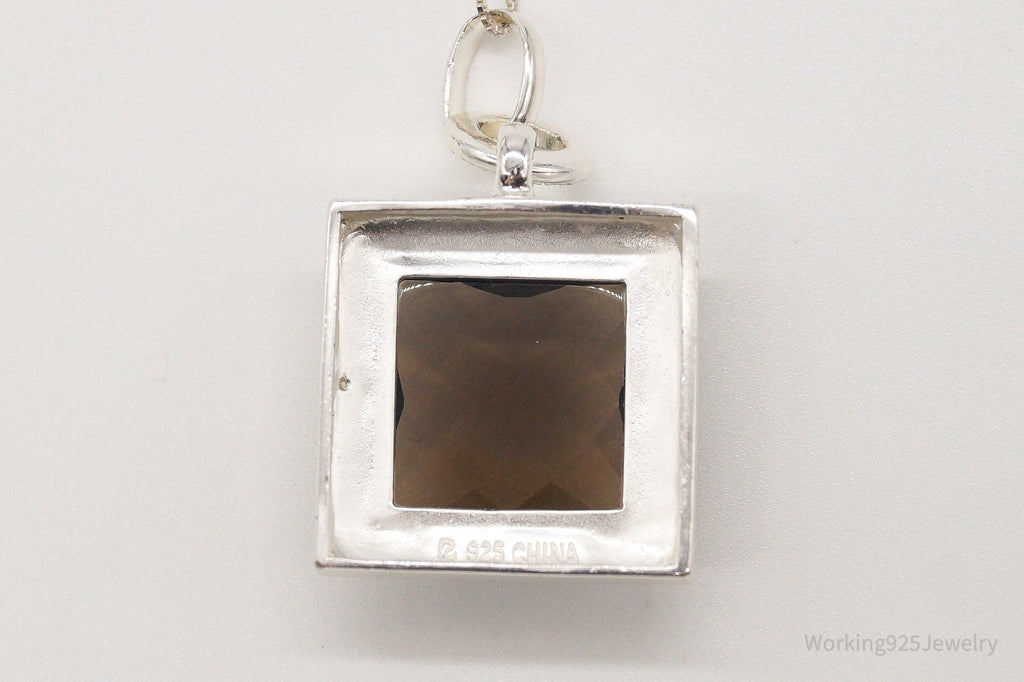 Designer Ross Simons Large Smoky Topaz Single Diamond Sterling Silver Necklace | Jewelry > Necklaces > Pendants | Wiccan Center
