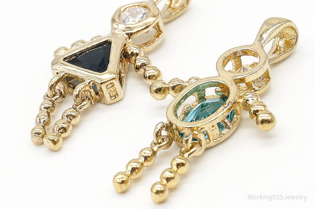 Gold Vermeil Cubic Zirconia Blue Topaz Sapphire Sterling Silver Pendants | Jewelry > Necklaces > Pendants | Wiccan Center