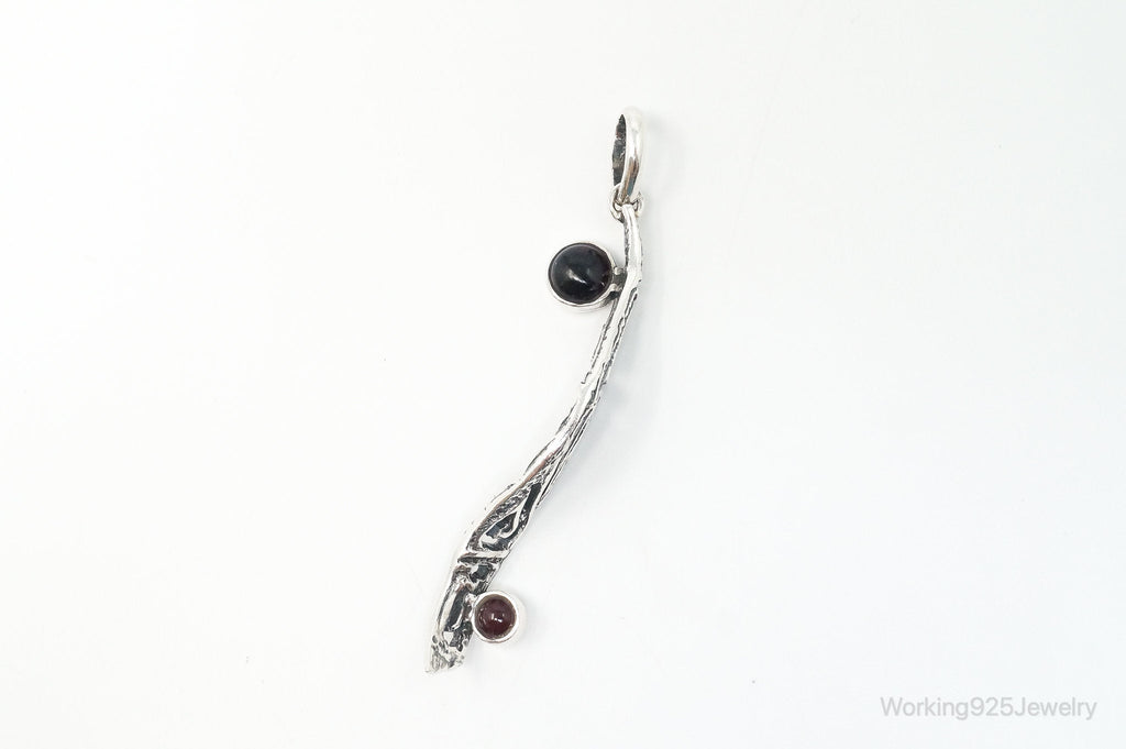 Unique Designer KARA Black Onyx Ruby Sterling Silver Necklace Pendant | Jewelry > Necklaces > Pendants | Wiccan Center