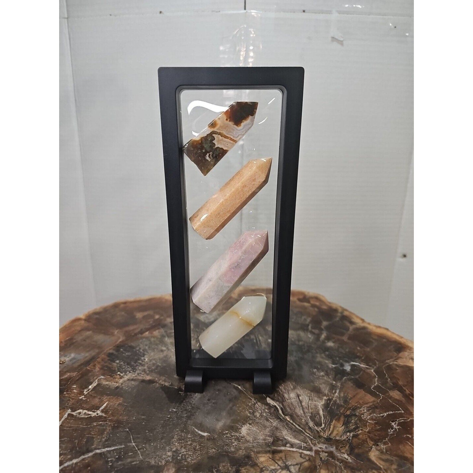 Natural Agate Crystal Towers with Stand — 245g, 4-Piece Set | CrystalCloud Company