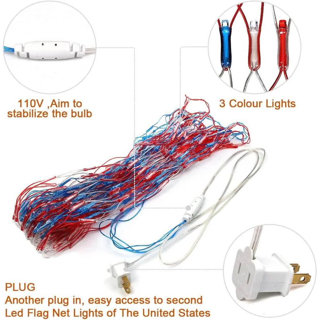 420 LED American Advanced Flag String Lights | String & Fairy Lights | Wiccan Center