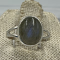 Sterling Silver Light Labradorite Oval Ring - Size 5 - Magic and Protection | Rings | Wiccan Center