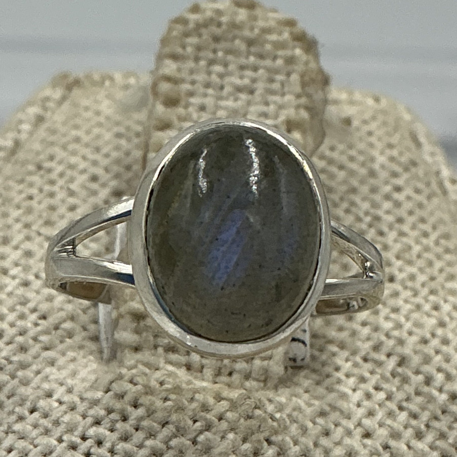 Sterling Silver Light Labradorite Oval Ring - Size 5 - Magic and Protection | Rings | Wiccan Center