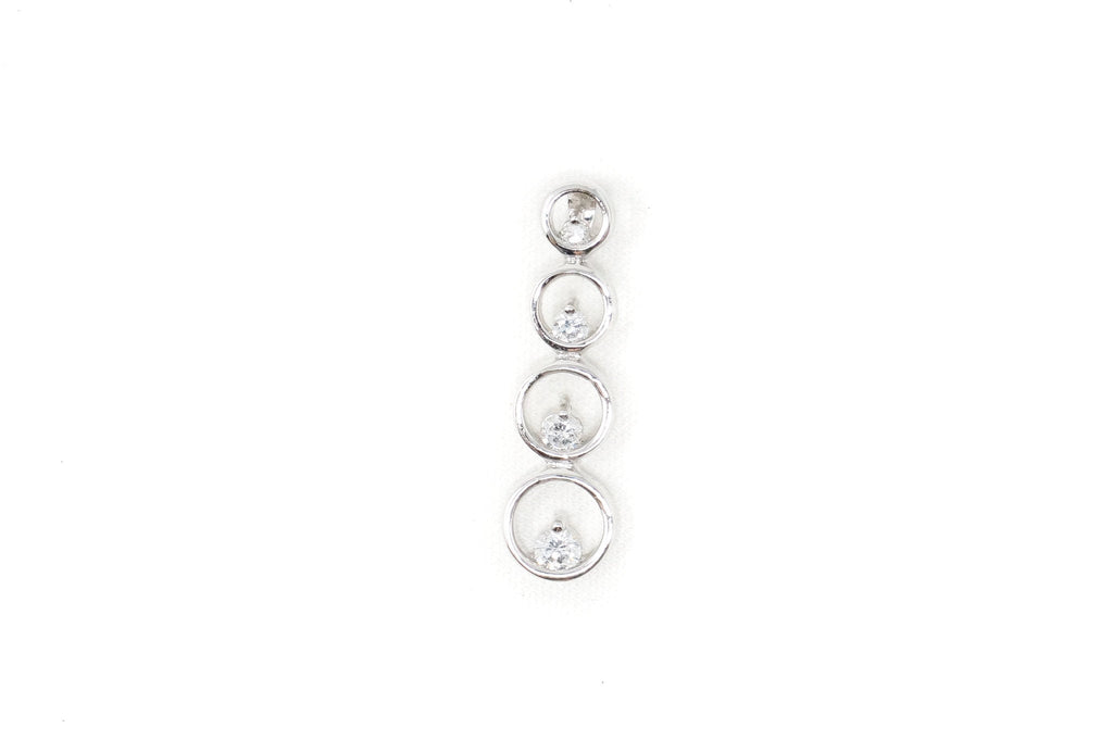 Vintage Art Deco Cubic Zirconia Circles Bubbles Sterling Silver Necklace Pendant | Jewelry > Necklaces > Pendants | Wiccan Center