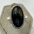 Sterling Silver Deep Labradorite Oval Ring - Size 10 - Magic and Protection | Rings | Wiccan Center