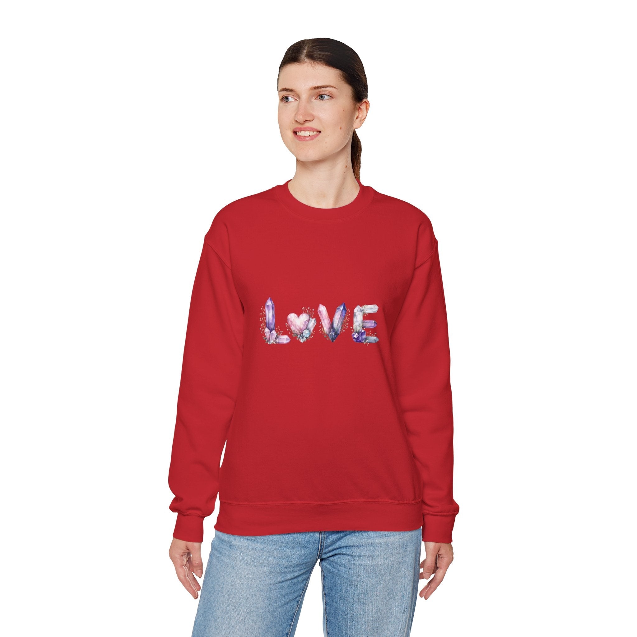 LOVE Crystal Letter Design | Sweatshirt | Wiccan Center