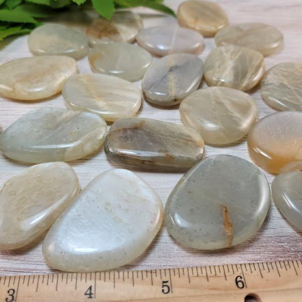 White Moonstone Palm Stone