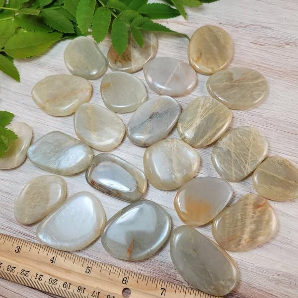 White Moonstone Palm Stone