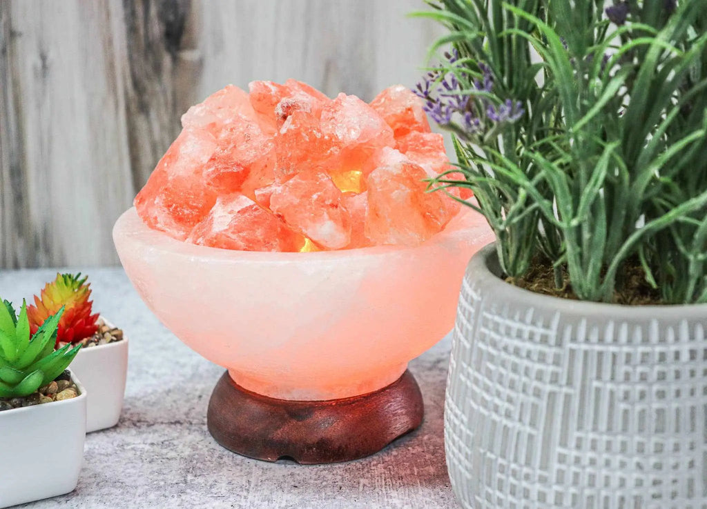 Himalayan Salt "Fire On Ice" Abundance Bowl 7" | Lamp | Wiccan Center