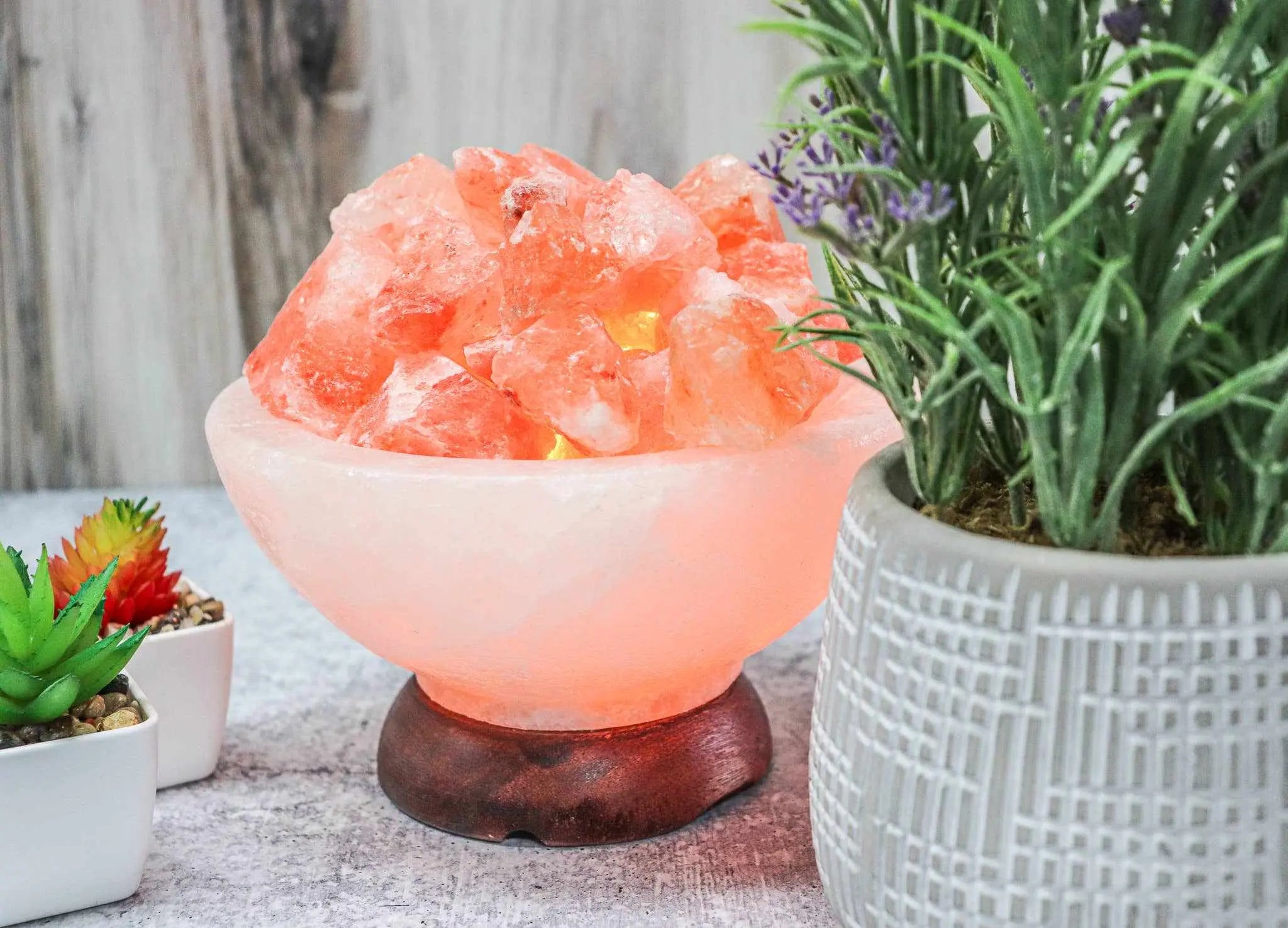 Himalayan Salt "Fire On Ice" Abundance Bowl 7" | Lamp | Wiccan Center