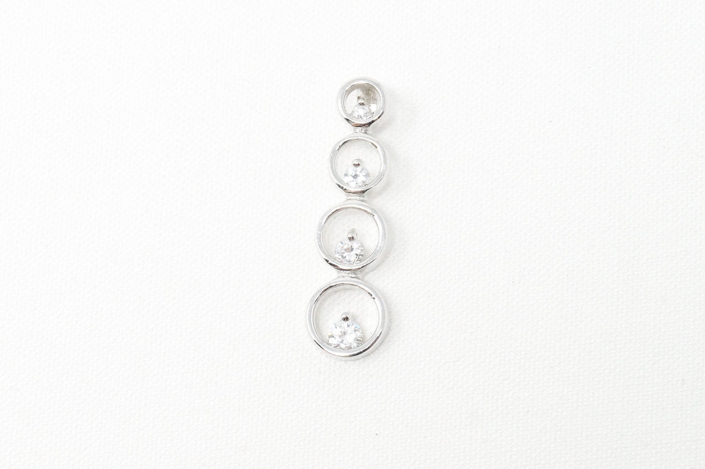 Vintage Art Deco Cubic Zirconia Circles Bubbles Sterling Silver Necklace Pendant | Jewelry > Necklaces > Pendants | Wiccan Center
