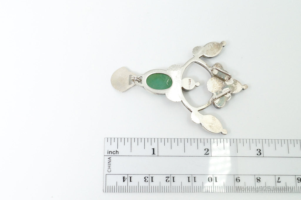 Large Vintage Native American Multi Gem Sterling Silver Pendant | Jewelry > Necklaces > Pendants | Wiccan Center